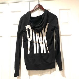 PINK Victoria’s Secret Black hoodie Sweatshirt XS